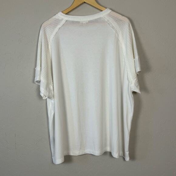POL NWOT Women's Size Medium Oversized Waffle Knit Short Sleeve Raglan Top - Picture 3 of 9